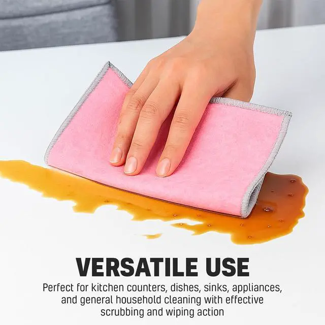 Alt view image 6 of 7 - NEW 2026 | Non Scratch Wire Dishcloth | Metal Cleaning Rag for Kitchen Cookware | Silver Mesh Dishcloth | Double Sided | Metal & Coconut Fiber Scrubbers | 10 pcs Colorful Cloth