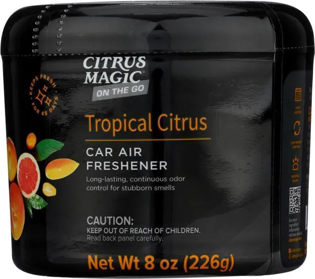 Main image of Citrus Magic Auto Solid Air Fresheners, Tropical Citrus, 8 oz | On the Go Freshness for Cars, Odor Absorbing, Passive Diffusion, Odor Elimination Up to 4 Weeks Each