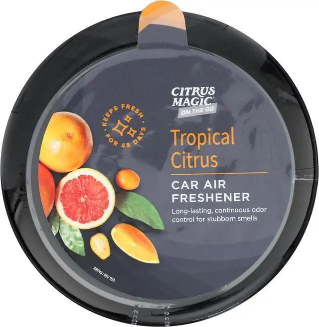 Alt view image 2 of 7 - Citrus Magic Auto Solid Air Fresheners, Tropical Citrus, 8 oz | On the Go Freshness for Cars, Odor Absorbing, Passive Diffusion, Odor Elimination Up to 4 Weeks Each