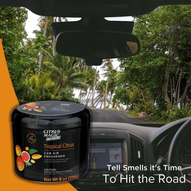 Alt view image 3 of 7 - Citrus Magic Auto Solid Air Fresheners, Tropical Citrus, 8 oz | On the Go Freshness for Cars, Odor Absorbing, Passive Diffusion, Odor Elimination Up to 4 Weeks Each
