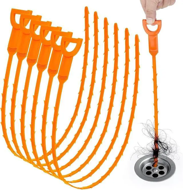 Main image of 6 Pack 25 Inch Drain Snake Hair Clog Remover Tool, Flexible Sink Drain Cleaner for Shower, Bathtub, Bathroom Sink and Kitchen Sink, Reusable Drain Cleaning Tool for Hair Blockage Removal