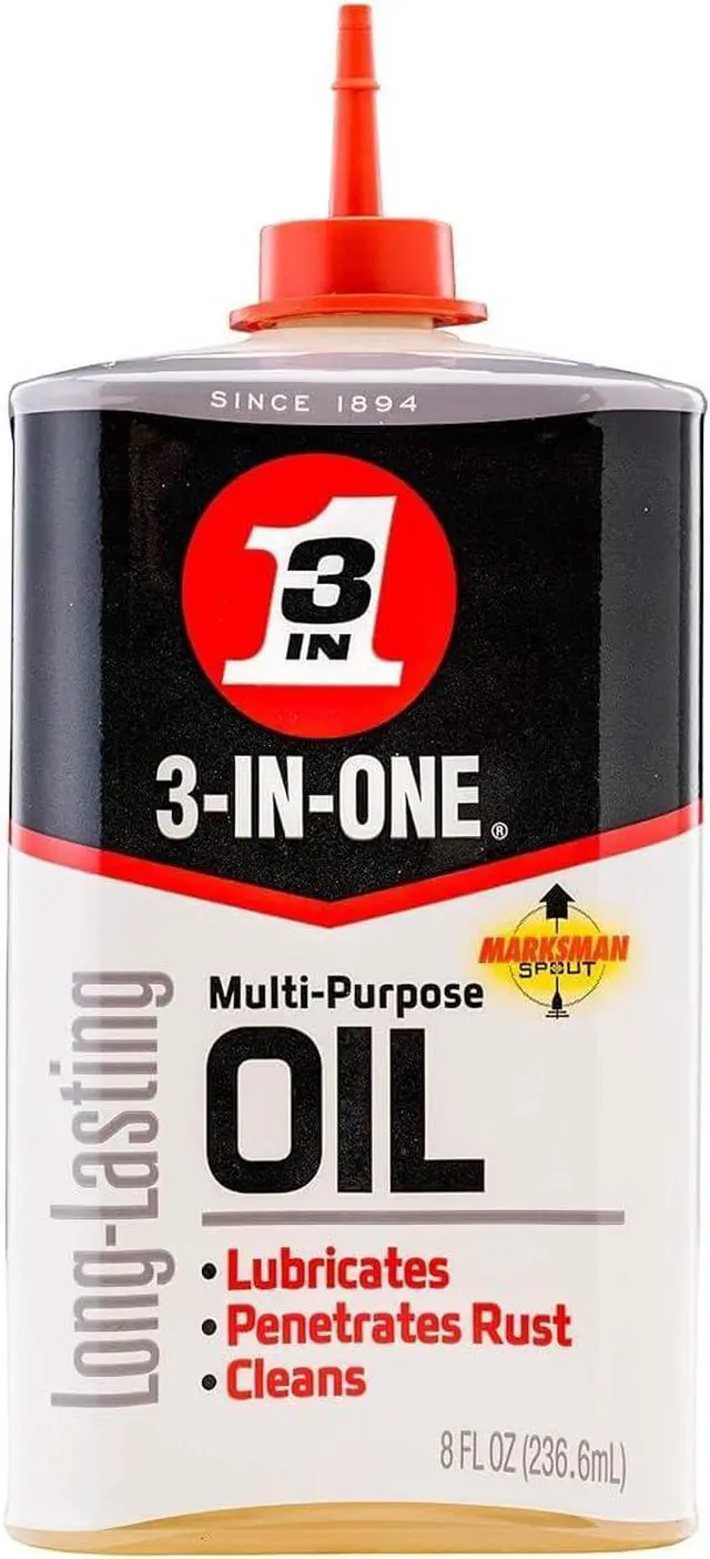 Main image of 3-IN-ONE Multi-Purpose Oil, 8 OZ | Great on Wheels, Casters, Sliding Doors, Chains, Tools, Squeeze Bottle Control, Lubricate, Penetrate Rust, Clean & Protect