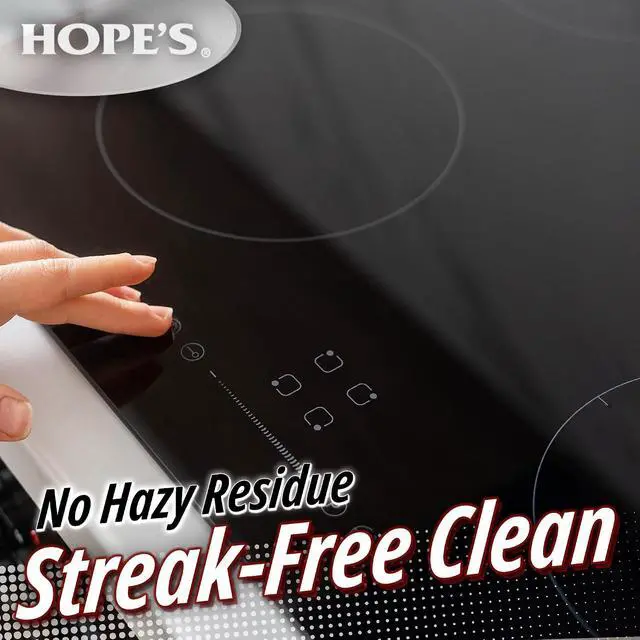 Alt view image 3 of 7 - HOPE'S Perfect Cooktop Glass and Ceramic Cooktop and Stove Top Cleaner, Fast Acting and Removes Burnt on Stains from Glass Ceramic Smooth Top Ranges with its No Rinse Formula, 10.6 Oz, Pack of 1