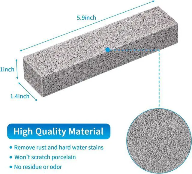 Alt view image 2 of 7 - 4TH Pumice Stone for Toilet Bowl Cleaning,Pumice Stick Powerfully Away Limescale Stain,Hard Water Ring, Calcium Buildup,Iron&Rust. Remover for Tile/Bath-tub/Sink/Grill - 6 Pack