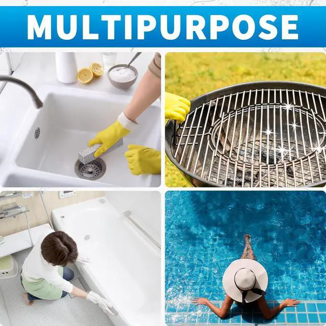 Alt view image 4 of 7 - 4TH Pumice Stone for Toilet Bowl Cleaning,Pumice Stick Powerfully Away Limescale Stain,Hard Water Ring, Calcium Buildup,Iron&Rust. Remover for Tile/Bath-tub/Sink/Grill - 6 Pack