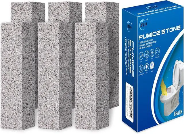 Alt view image 7 of 7 - 4TH Pumice Stone for Toilet Bowl Cleaning,Pumice Stick Powerfully Away Limescale Stain,Hard Water Ring, Calcium Buildup,Iron&Rust. Remover for Tile/Bath-tub/Sink/Grill - 6 Pack