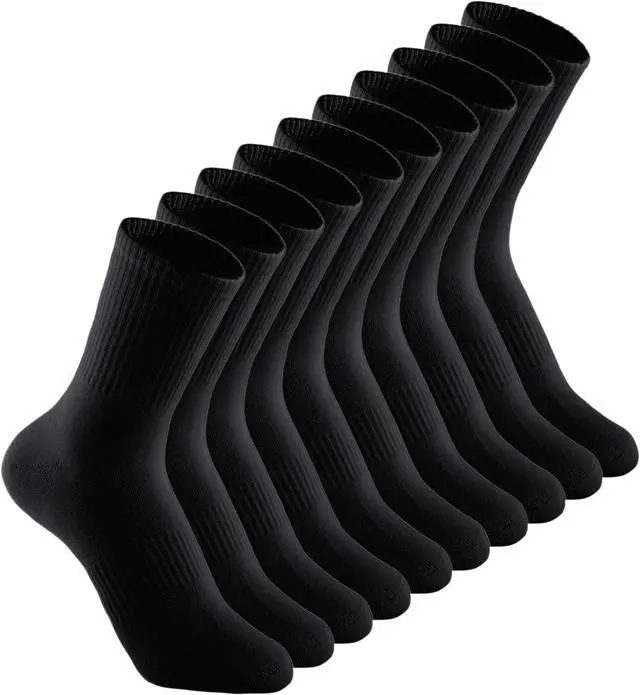 Main image of Irisbear Cushion Crew Socks for Women Cotton Running Hiking Athletic Long Socks for Women 5 Pairs