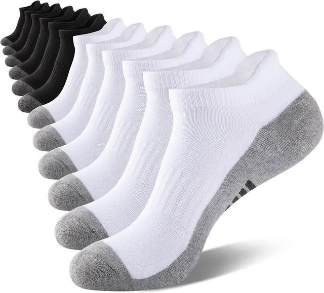 Main image of eallco Mens Ankle Socks Low Cut Athletic Cushioned Running Tab Socks 6 Pack