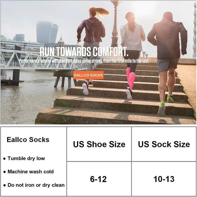 Alt view image 7 of 7 - eallco Mens Ankle Socks Low Cut Athletic Cushioned Running Tab Socks 6 Pack