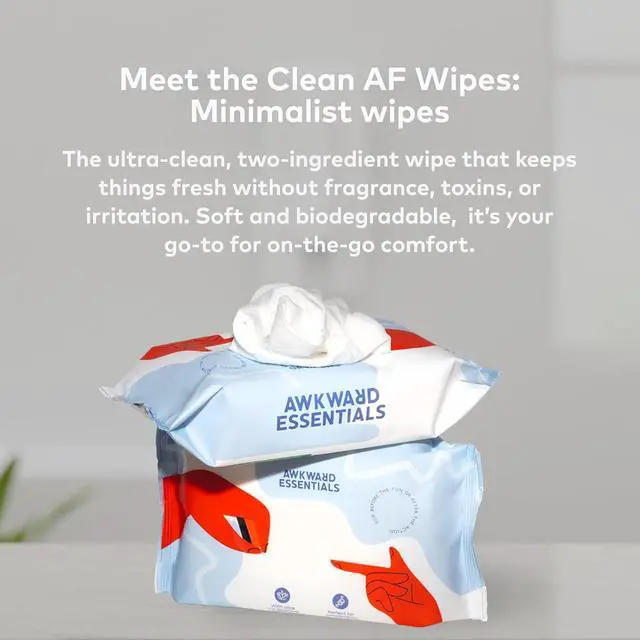 Alt view image 2 of 4 - Awkward Essentials Clean AF Personal Hygiene Wipes with Aloe, 30 Count
