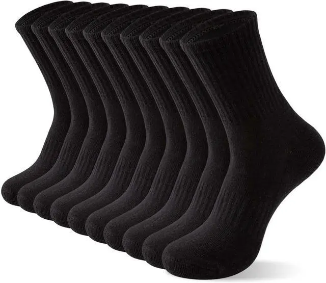 Main image of Irisbear Mens Cotton Crew Socks Athletic Lightweight Workout Long Boot Socks 5 Pairs
