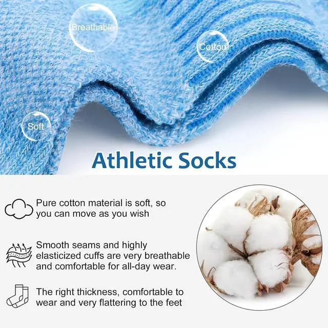Alt view image 3 of 7 - YSense 8 Pairs Mini Crew Ankle Socks for Women, Quarter Athletic Socks | Breathable Moisture Wicking, Cushioned, Arch Support, Casual Gym, for Hiking Sports Work