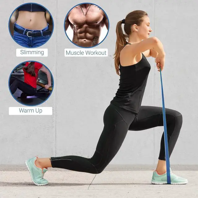 Alt view image 6 of 7 - TechStone Resistance Bands Set 5 Levels Loop Exercise Bands for Men & Women, Elastic Workout Bands for Home Gym, Training, Yoga & Fitness, Carry Bag Included