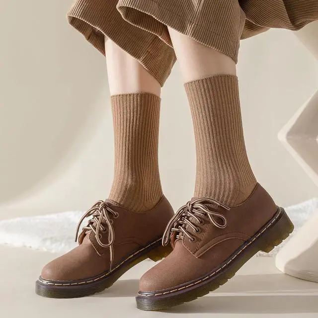 Alt view image 2 of 7 - Flydo 6 Pairs Crew Socks for Women Cute White Cotton Casual Soft Socks