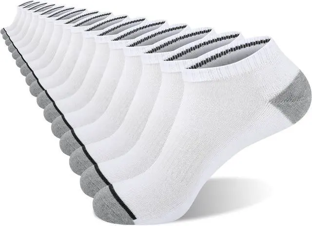 Main image of COOVAN 8 Pairs Mens Ankle Socks Cushioned Low Cut Breathable Casual Socks