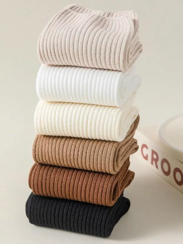 Alt view image 5 of 7 - Flydo 6 Pairs Crew Socks for Women Cute White Cotton Casual Soft Socks