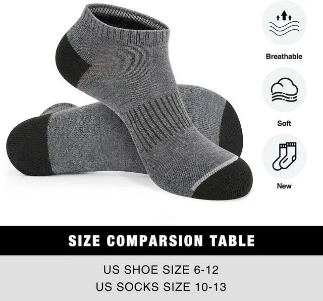 Alt view image 4 of 7 - COOVAN 8 Pairs Mens Ankle Socks Cushioned Low Cut Breathable Casual Socks