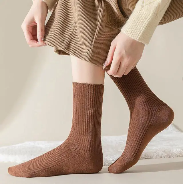Alt view image 7 of 7 - Flydo 6 Pairs Crew Socks for Women Cute White Cotton Casual Soft Socks