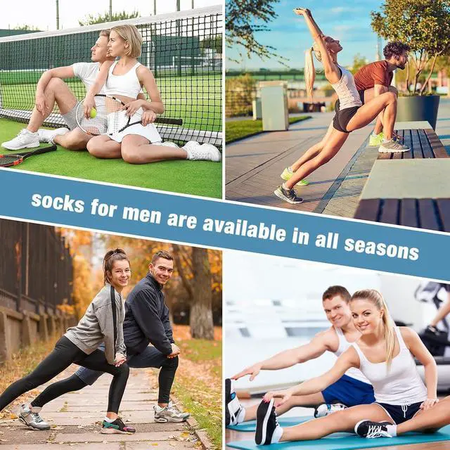Alt view image 5 of 7 - COOVAN 8 Pairs Mens Ankle Socks Cushioned Low Cut Breathable Casual Socks