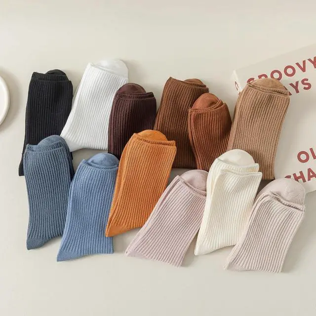 Alt view image 4 of 7 - Flydo 6 Pairs Crew Socks for Women Cute White Cotton Casual Soft Socks
