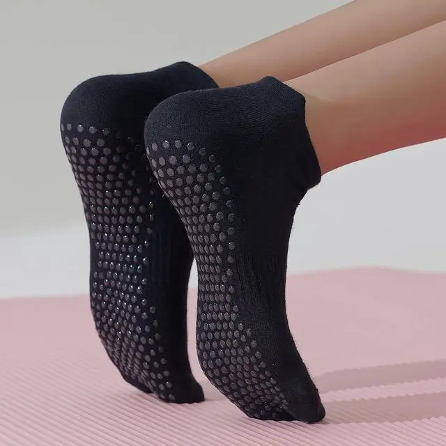 Alt view image 2 of 7 - 6 Pairs Pilates Socks for Women, Grip Yoga Crew Socks, Non Slip Grippy for Barre, Ballet, Dance & Hospital