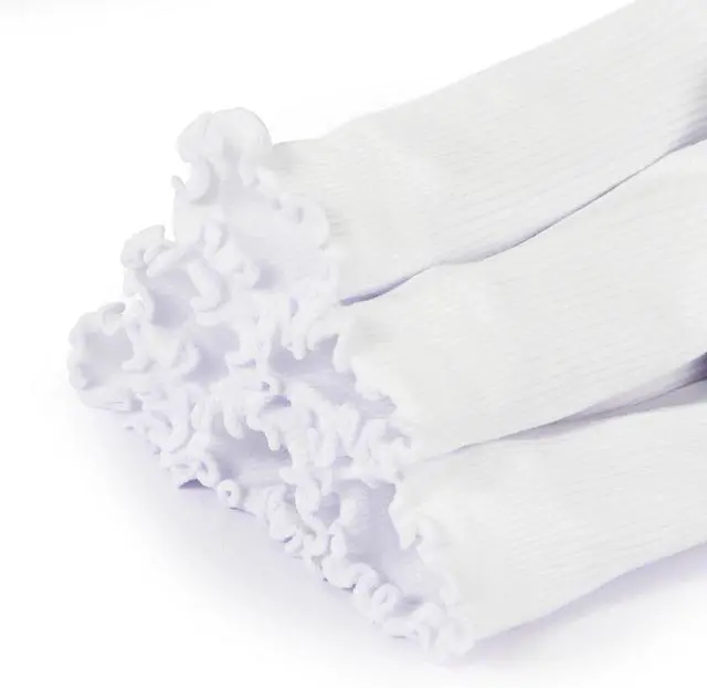 Alt view image 4 of 6 - BomKinta Ruffle Socks Women Turn-Cuff Frilly Sock Cotton Crew Socks | Lightweight, Athletic, Gifts