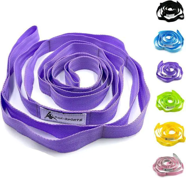 Main image of Stretching Strap Yoga Strap with Loops for Physical Therapy, Non-Elastic | 10 Loops, 75 inches length, Multi-Color Selection for Yoga Strap for Stretching, Pilates, Dance and Gymnastics