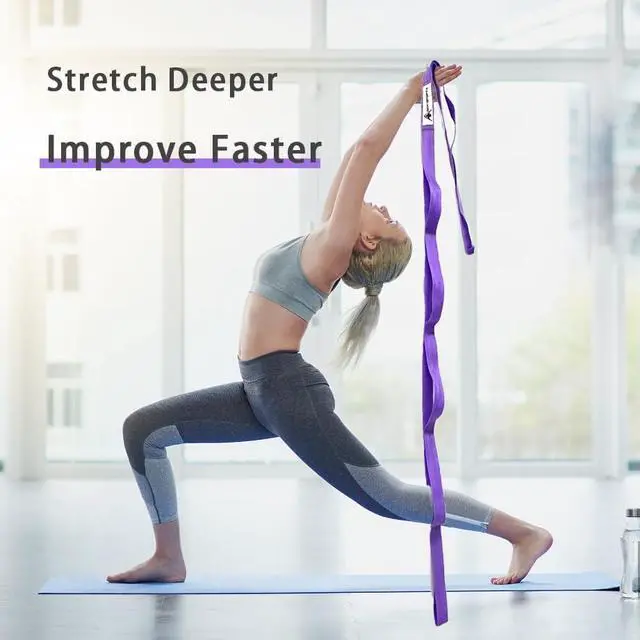Alt view image 6 of 6 - Stretching Strap Yoga Strap with Loops for Physical Therapy, Non-Elastic | 10 Loops, 75 inches length, Multi-Color Selection for Yoga Strap for Stretching, Pilates, Dance and Gymnastics