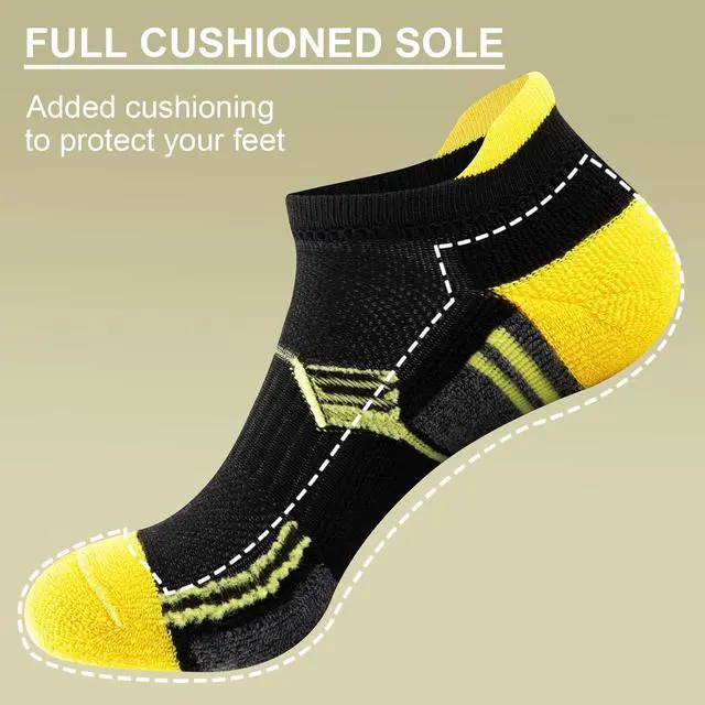 Alt view image 4 of 6 - COOVAN Ankle Socks Womens Athletic Low Cut Thick Cushioned Running Socks with Tab 6 Pairs
