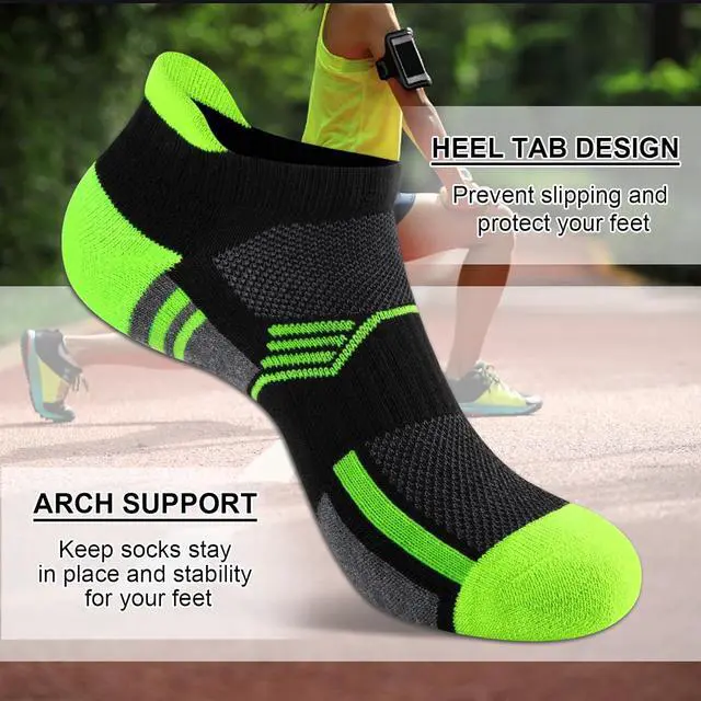 Alt view image 5 of 6 - COOVAN Ankle Socks Womens Athletic Low Cut Thick Cushioned Running Socks with Tab 6 Pairs
