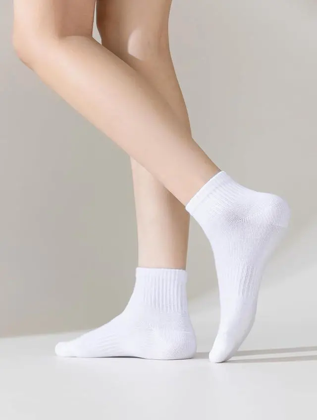Alt view image 2 of 6 - ACCFOD Womens Ankle Socks Thin Cotton Gym Athletic Mini Crew Socks 5 Pairs