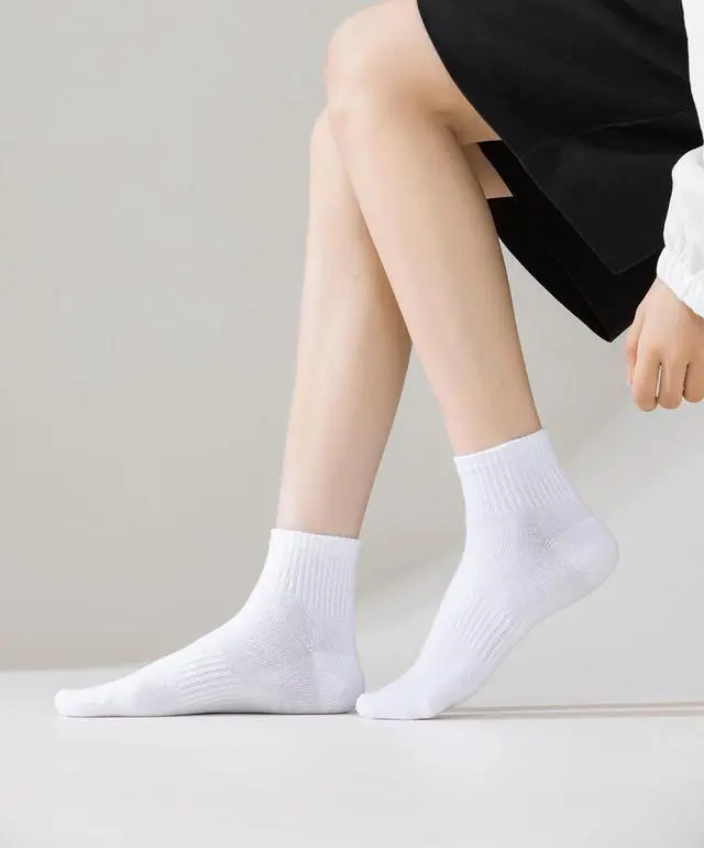 Alt view image 6 of 6 - ACCFOD Womens Ankle Socks Thin Cotton Gym Athletic Mini Crew Socks 5 Pairs