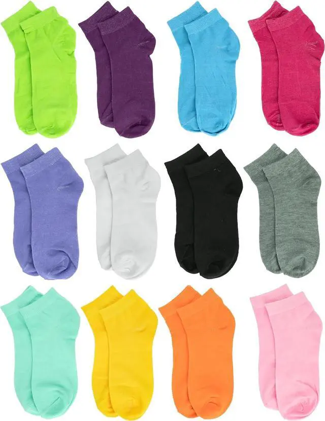 Alt view image 2 of 5 - Gelante 12-Pair Women's Ankle Socks, Colorful Comfortable Lightweight Breathable Athletic