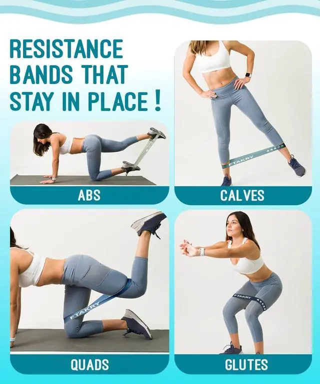 Alt view image 2 of 7 - Resistance Bands for Working Out, Exercise Bands with 5 Resistance Levels, Natural Latex Resistance Bands Designed for Home Fitness, Strength Training and Flexibility Exercises