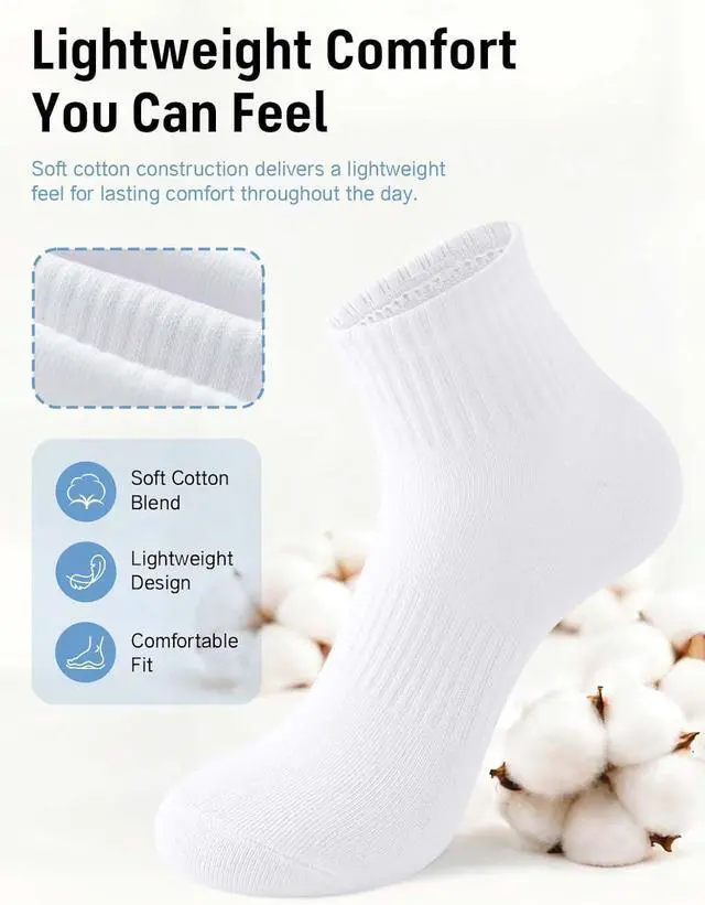 Alt view image 4 of 7 - Irisbear Ankle Socks for Women, Cotton Gym Socks Thin Running Socks 5 Pairs