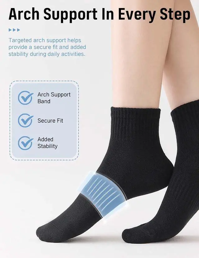 Alt view image 5 of 7 - Irisbear Ankle Socks for Women, Cotton Gym Socks Thin Running Socks 5 Pairs