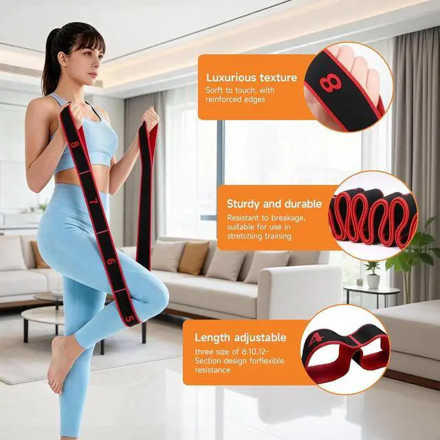 Alt view image 4 of 6 - 3PCS Numbered Stretch Resistance Band, 8.10.12-Loop Elastic Training Bands for Stretching, Yoga, Multi-Loop Fitness Band for Flexibility & Strength Training