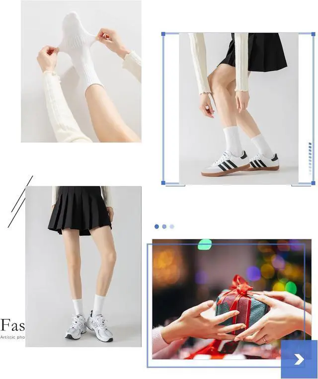 Alt view image 6 of 6 - YUWELL Womens Striped Crew Socks, Cotton Socks for Women 4Pairs,Size 5-10 | Cozy Casual Socks