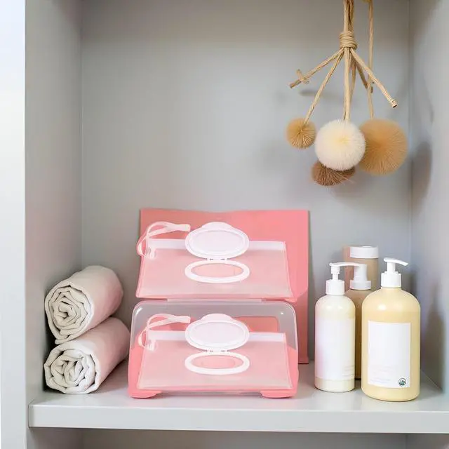 Alt view image 6 of 7 - 2 Pcs White Baby Wipes Case Travel Holder, Wipe Case Travel Holder Keeps Wipes Moist Set of Wet Diaper Portable Travel On The Go Refillable Dispenser Waterproof Wipe Container with Sealed Diapering