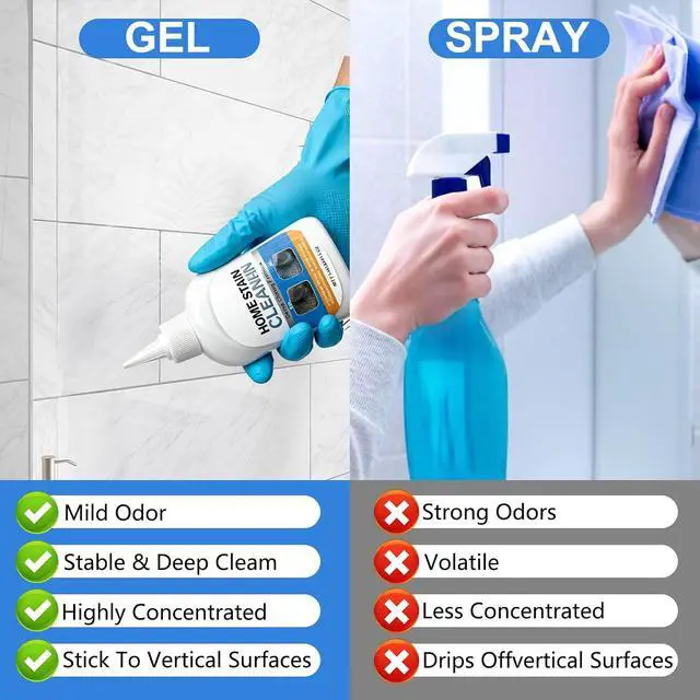 Alt view image 2 of 7 - Home Stain Cleaner Gel, Washing Machine Cleaner with Brush, Home RemoverGel for Washing Machine, Refrigerator Strips, Deep Cleaning Gel for Tiles, Kitchen Sinks, Walls, Bathrooms (100 ML)
