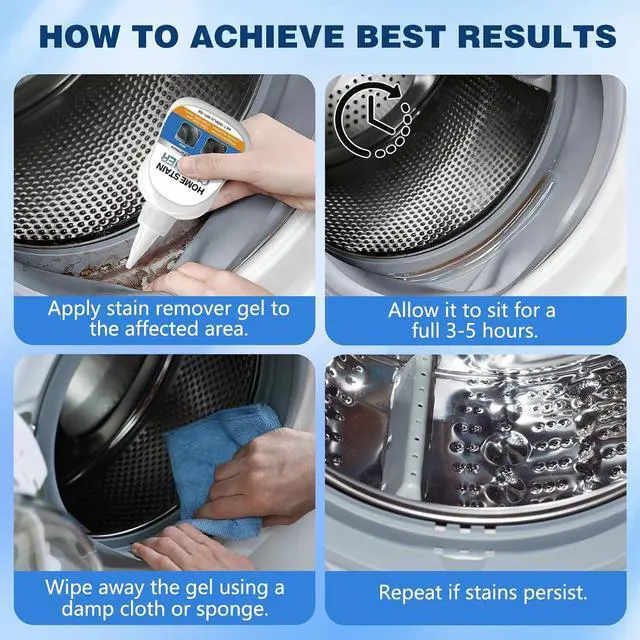 Alt view image 3 of 7 - Home Stain Cleaner Gel, Washing Machine Cleaner with Brush, Home RemoverGel for Washing Machine, Refrigerator Strips, Deep Cleaning Gel for Tiles, Kitchen Sinks, Walls, Bathrooms (100 ML)