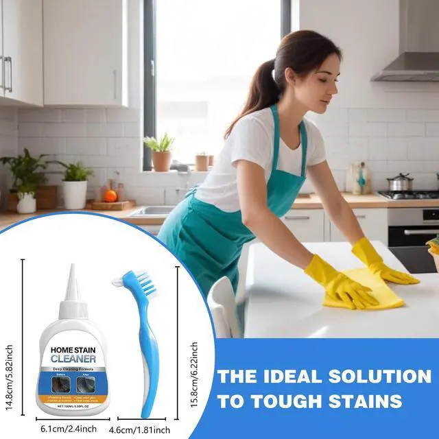 Alt view image 7 of 7 - Home Stain Cleaner Gel, Washing Machine Cleaner with Brush, Home RemoverGel for Washing Machine, Refrigerator Strips, Deep Cleaning Gel for Tiles, Kitchen Sinks, Walls, Bathrooms (100 ML)