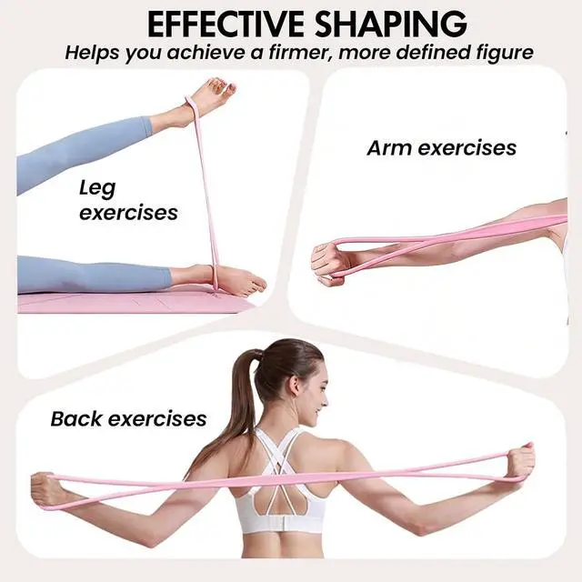 Alt view image 2 of 7 - Figure 8 Resistance Band, Figure 8 Resistance Bands for Women Men,Resistance Band Figure for Working Out, Non-Slip Handles, Home Gym, Yoga & Physical Therapy