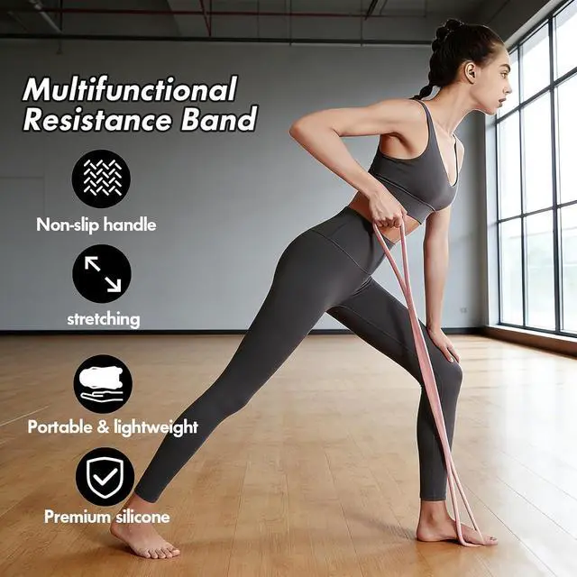 Alt view image 3 of 7 - Figure 8 Resistance Band, Figure 8 Resistance Bands for Women Men,Resistance Band Figure for Working Out, Non-Slip Handles, Home Gym, Yoga & Physical Therapy