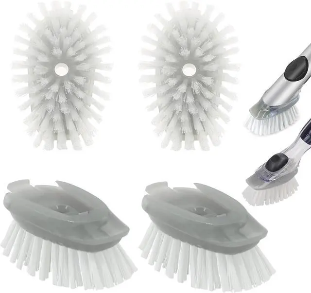 Main image of 4 Pack Dish Brush Replacement Head for OXO Steel Soap Dispensing Dish Brush | Dish Brush Refills, Dishwasher Safe