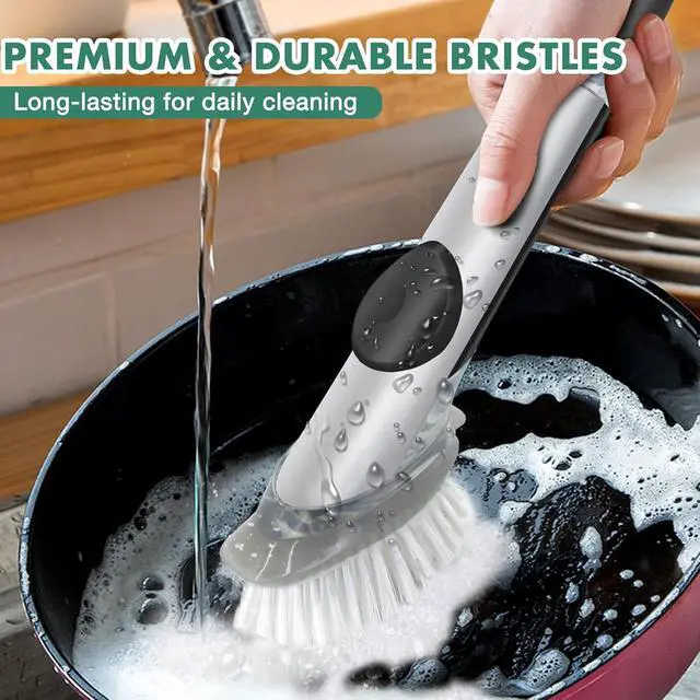 Alt view image 3 of 6 - 4 Pack Dish Brush Replacement Head for OXO Steel Soap Dispensing Dish Brush | Dish Brush Refills, Dishwasher Safe