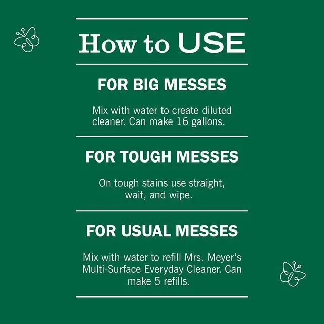 Alt view image 6 of 7 - MRS. MEYER'S CLEAN DAY Multi-Surface Concentrate, Compassion Flower, 32 oz | Dilute with Water for Powerful Cleaner, Makes Up to 16 Gallons per Bottle, Removes Dirt and Freshens Surfaces