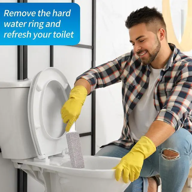 Alt view image 6 of 7 - 4TH Pumice Stone for Toilet Bowl Cleaning,Pumice Stick with Handle,Cleans Away Limescale Stain,Hard Water Rings, Calcium Buildup,Iron and Rust. Remover for Tile/Bath/Kitchen/Household - 2 Piece