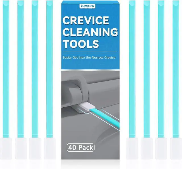 Main image of Lumkew Crevice Cleaning Brush Tool Toilet Seat Crack Gaps Cleaner, 40pcs | Long Handle, Disposable Small Spaces Cleaning Brushes for Cleaner Under Toilet Seats Hinges Lid Base Back Corner Crevice