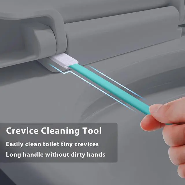 Alt view image 2 of 7 - Lumkew Crevice Cleaning Brush Tool Toilet Seat Crack Gaps Cleaner, 40pcs | Long Handle, Disposable Small Spaces Cleaning Brushes for Cleaner Under Toilet Seats Hinges Lid Base Back Corner Crevice